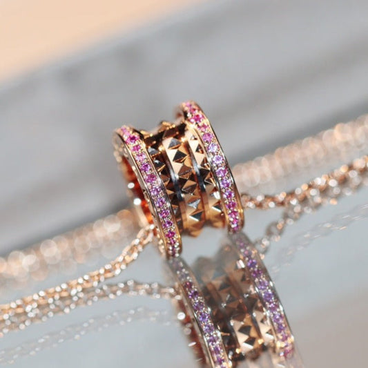 [Charm Aries]ZERO 1 ROCK PINK GOLD PINK DIAMOND NECKLACE