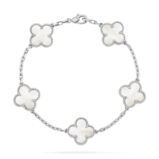 [Charm Aries]CLOVER SILVER MOP 5 MOTIF BRACELET