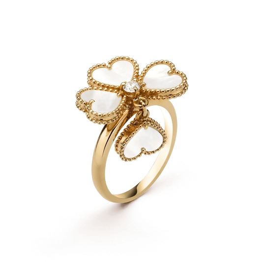 [Charm Aries]SWEET CLOVER WHITE MOP RING